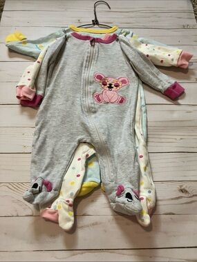 Koalababy Girls' footed sleepers set of 3